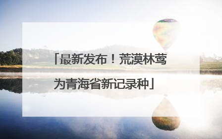 最新发布！荒漠林莺为青海省新记录种