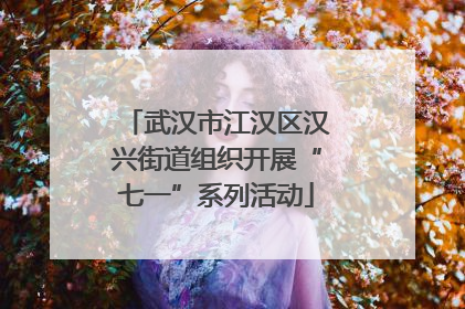 武汉市江汉区汉兴街道组织开展“七一”系列活动