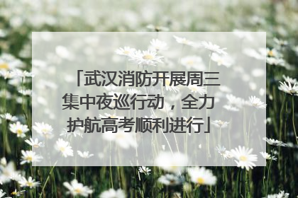 武汉消防开展周三集中夜巡行动，全力护航高考顺利进行