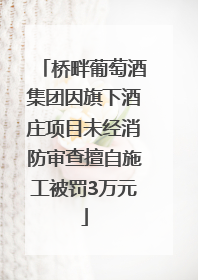 桥畔葡萄酒集团因旗下酒庄项目未经消防审查擅自施工被罚3万元