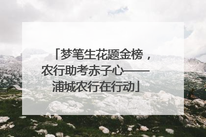 梦笔生花题金榜，农行助考赤子心——浦城农行在行动