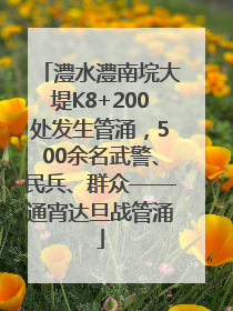 澧水澧南垸大堤K8+200处发生管涌，500余名武警、民兵、群众——通宵达旦战管涌