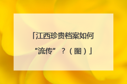 江西珍贵档案如何“流传”？（图）