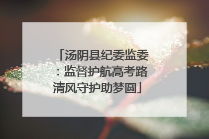 汤阴县纪委监委：监督护航高考路清风守护助梦圆