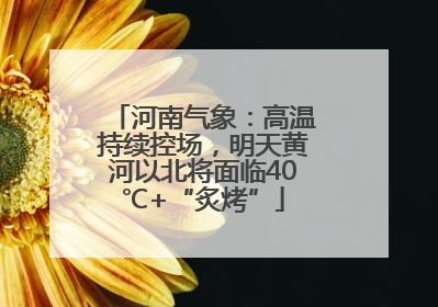 河南气象：高温持续控场，明天黄河以北将面临40℃+“炙烤”