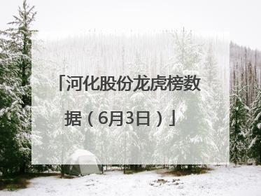 河化股份龙虎榜数据（6月3日）