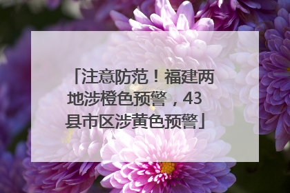 注意防范！福建两地涉橙色预警，43县市区涉黄色预警