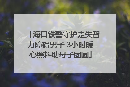 海口铁警守护走失智力障碍男子 3小时暖心照料助母子团圆