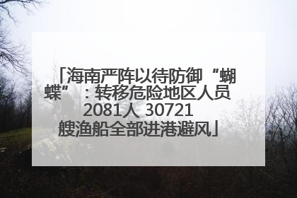 海南严阵以待防御“蝴蝶”：转移危险地区人员2081人 30721艘渔船全部进港避风