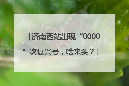 济南西站出现“0000”次复兴号，啥来头？