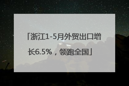 浙江1-5月外贸出口增长6.5%，领跑全国