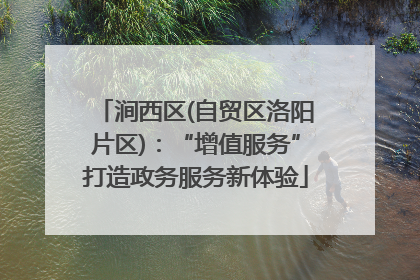 涧西区(自贸区洛阳片区)：“增值服务”打造政务服务新体验