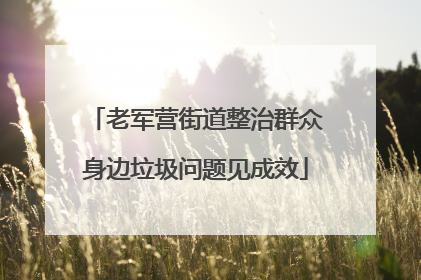 老军营街道整治群众身边垃圾问题见成效