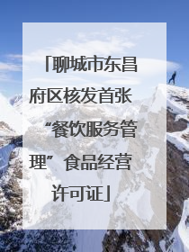 聊城市东昌府区核发首张“餐饮服务管理”食品经营许可证