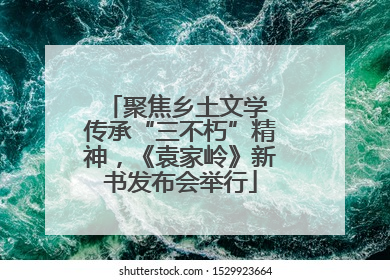 聚焦乡土文学 传承“三不朽”精神，《袁家岭》新书发布会举行