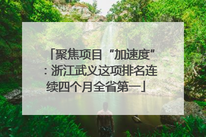 聚焦项目“加速度”：浙江武义这项排名连续四个月全省第一