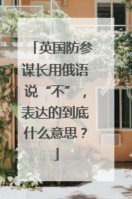 英国防参谋长用俄语说“不”，表达的到底什么意思？