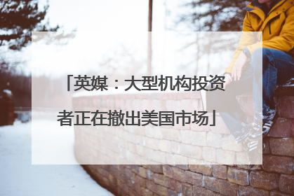 英媒：大型机构投资者正在撤出美国市场
