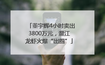 董宇辉4小时卖出3800万元，潜江龙虾火爆“出圈”