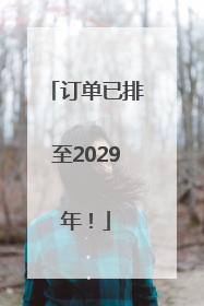 订单已排至2029年！