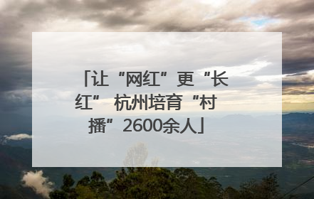 让“网红”更“长红” 杭州培育“村播”2600余人