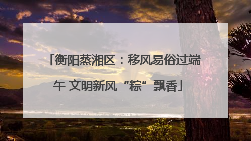 衡阳蒸湘区：移风易俗过端午 文明新风“粽”飘香