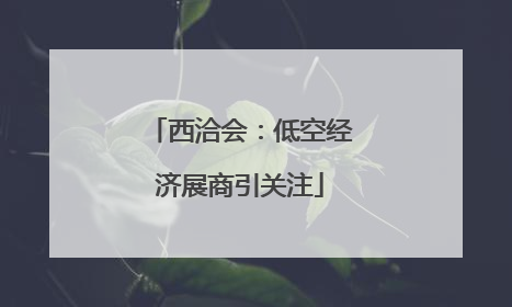 西洽会：低空经济展商引关注