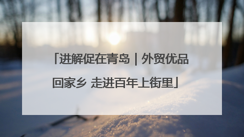 进解促在青岛｜外贸优品回家乡 走进百年上街里