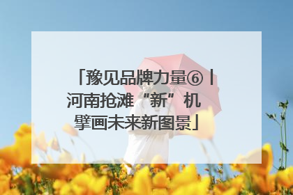 豫见品牌力量⑥丨河南抢滩“新”机 擘画未来新图景