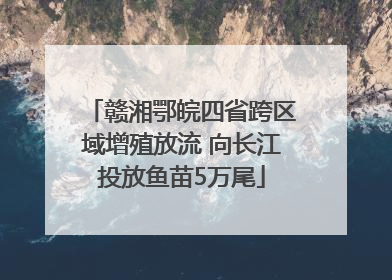 赣湘鄂皖四省跨区域增殖放流 向长江投放鱼苗5万尾