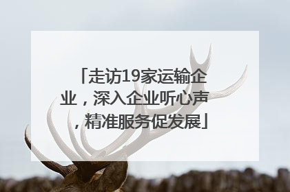 走访19家运输企业，深入企业听心声，精准服务促发展