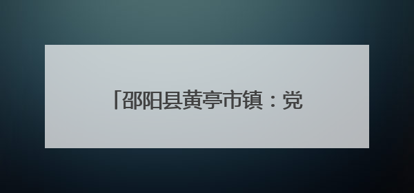 邵阳县黄亭市镇：党员化身禁毒“多面手” 织密禁毒防护网