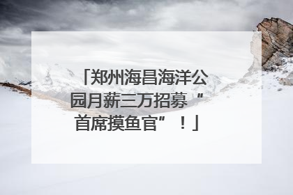 郑州海昌海洋公园月薪三万招募“首席摸鱼官”！