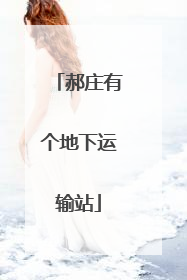 郝庄有个地下运输站