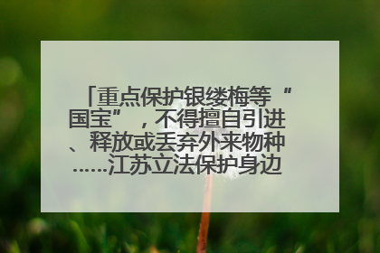 重点保护银缕梅等“国宝”，不得擅自引进、释放或丢弃外来物种……江苏立法保护身边的生物“朋友圈”