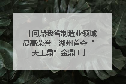 问鼎我省制造业领域最高荣誉，湖州首夺“天工鼎”金鼎！