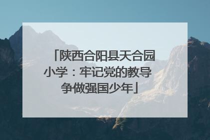 陕西合阳县天合园小学：牢记党的教导 争做强国少年