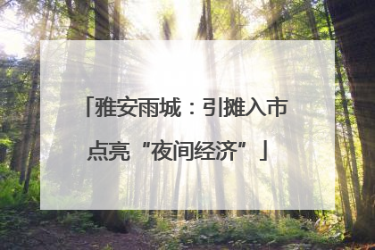 雅安雨城：引摊入市 点亮“夜间经济”
