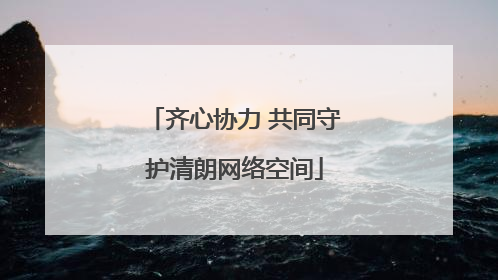 齐心协力 共同守护清朗网络空间
