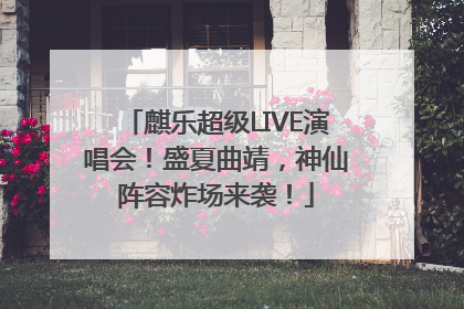 麒乐超级LIVE演唱会！盛夏曲靖，神仙阵容炸场来袭！