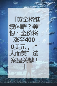 黄金将继续闪耀？美银：金价将涨至4000美元，“大而美”法案是关键！