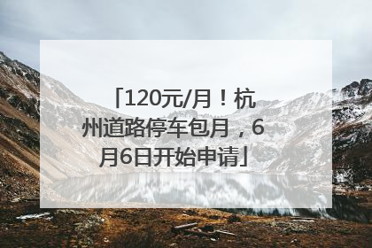 120元/月！杭州道路停车包月，6月6日开始申请