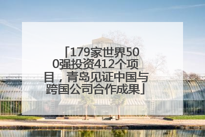 179家世界500强投资412个项目，青岛见证中国与跨国公司合作成果