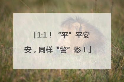 1:1！“平”平安安，同样“警”彩！