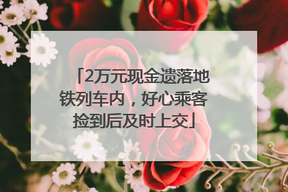2万元现金遗落地铁列车内，好心乘客捡到后及时上交