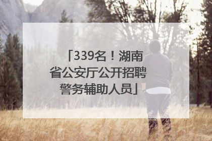 339名！湖南省公安厅公开招聘警务辅助人员