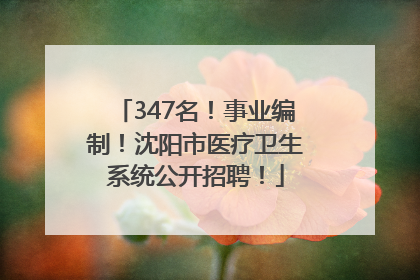347名！事业编制！沈阳市医疗卫生系统公开招聘！